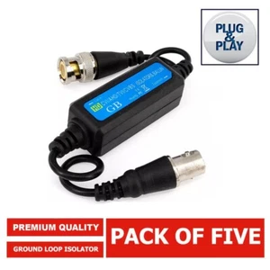 5X HD CCTV HD-TVI/AHD/HD-CVI Passiver Masseschleifenisolator UK Standard Balun - Bild 1 von 12