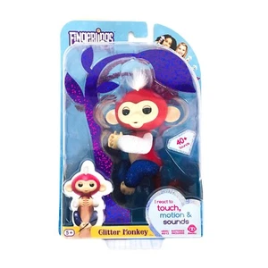 Authentic Liberty Fingerlings Glitter Monkey Patriotic Red White & Blue USA - Picture 1 of 3