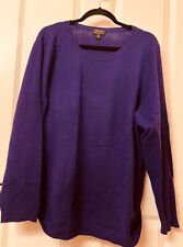 Charter Club Purple 100% Cashmere Pullover Sweater Size 3X Pre-owned Lovely