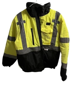 Chaqueta de seguridad aislada para hombre de alta visibilidad impermeable clase 3 talla M VERDE NEÓN - Imagen 1 de 7