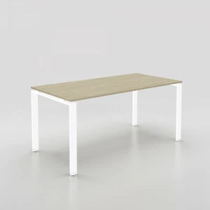DORIA Desk L.120xD.80xH.73.5 cm oak-colored top, white varnished structure - Picture 1 of 2