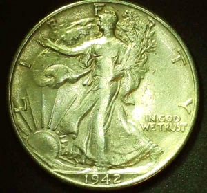 1942 D Walking Liberty Half Dollar XF/AU - Picture 1 of 2