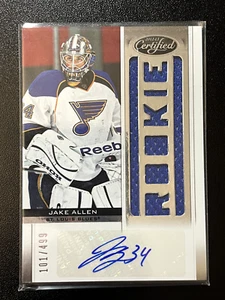 2012-13 Panini Certified Jake Allen St. Louis Blues Jersey Auto RC /499 (#185) - Foto 1 di 2