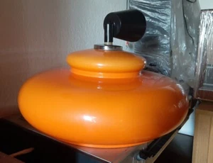 2 x HONSEL Hängeleuchte 43cm Deckenlampe Lampe Pendel Lounge Orange Vintage 70er - Bild 1 von 13