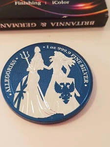 Allegories Britannia Germania 1oz Silber, 2019, Blue - Bild 1 von 4