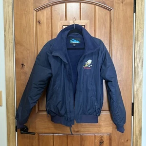 Vintage Seabees Tri Mountain Men's Jacket Navy Blue Full Zip Pockets Men’s Small - Picture 1 of 15