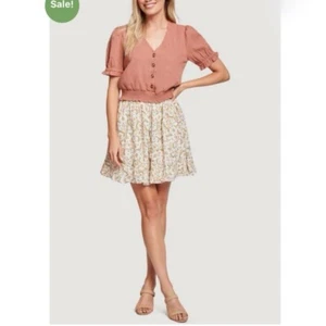 Lost & Wander Floral Occasion Mini Skirt - Ivory Floral Stripe S $118 - Picture 1 of 4