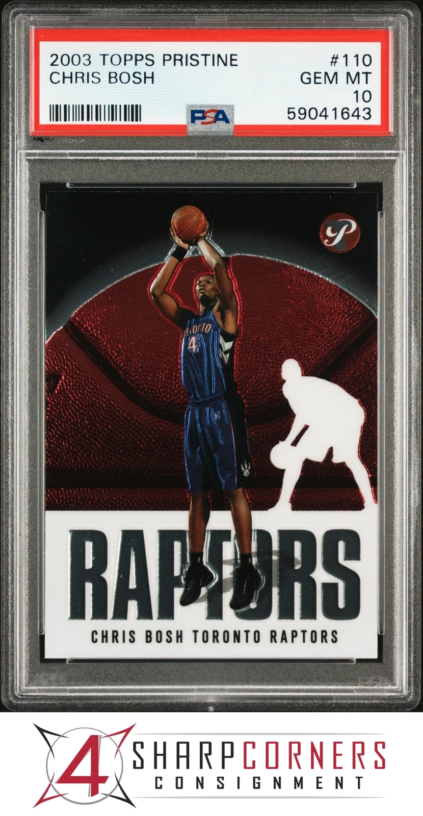 2003 TOPPS PRISTINE #110 CHRIS BOSH RC HOF PSA 10