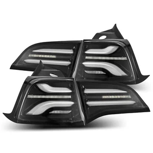 For 17-23 Tesla Model 3 20-24 Model Y PRO Jet Black LED Tail Light Lamp 1 Pair - Picture 1 of 10