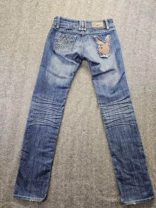 Jeans vintage Playboy donna taglia 3/4 impreziositi jeans skinny bling - Foto 1 di 16