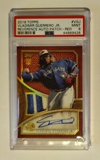 2019 Topps #VGJ Vladimir Guerrero Jr. Reverence Auto. Patch-Red PSA 9 MINT 2/5