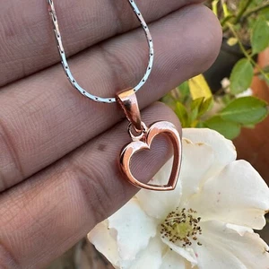 18K Rose Gold Over 925 Sterling Silver Pendant – 1.36g Certified Charm Gift - Picture 1 of 8