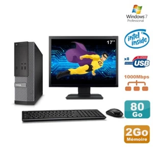 Set PC Dell Optiplex 3020 SFF Intel G3220 3GHz 2Go 80Go DVD W7 + Schermo 17 " - Foto 1 di 4