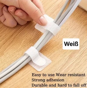 15er Pack - Kabel Organizer - Kabelbinder für Alles - Farbe: Weiß - Photo 1/10
