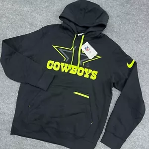 Felpa con cappuccio Dallas Cowboys Nike uomo S nera Volt verde fluo giallo logo - Foto 1 di 9