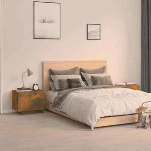 vidaXL Bedside Cabinet Smoked Oak 100x35x40 cm Engineered Wood - Picture 1 of 5