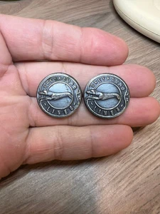 Paar antike oder alte Windhundlinien Transportmantel Uniformknöpfe - Bild 1 von 6