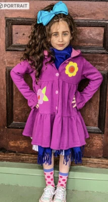 Jelly The Pug-Animal Coats Collection-Size 7-Owl-Hooded-Coat-Jacket-purple - Image 1 of 4