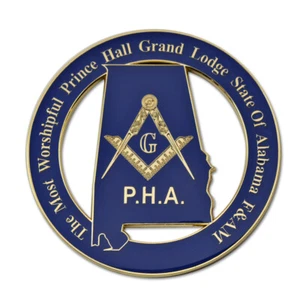 The Most Worshipful Prince Hall Grand Lodge State of Alabama Freimaurer Auto Emblem - Bild 1 von 1