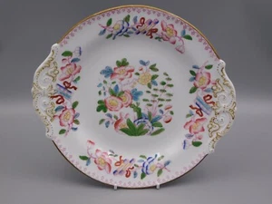 VINTAGE DAVENPORT HAND PAINTED 10 1/4" EARED CAKE PLATE - Picture 1 of 2