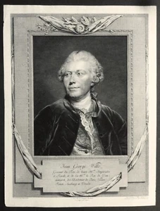 Portrait de George WILLE par JG Muller d’après Greuze - Picture 1 of 4