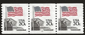 US Scott #1895, Plate #10 Coil 1981 Flag 20c VF MNH - Picture 1 of 1