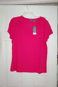 NWT Additions by Chico's bright pink floral fan top size2 - Picture 1 of 2
