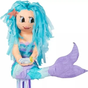 Blue Mermaid Halloween Pinata 20” New Party Decoration NEW IN PLASTIC BAG - Picture 1 of 1