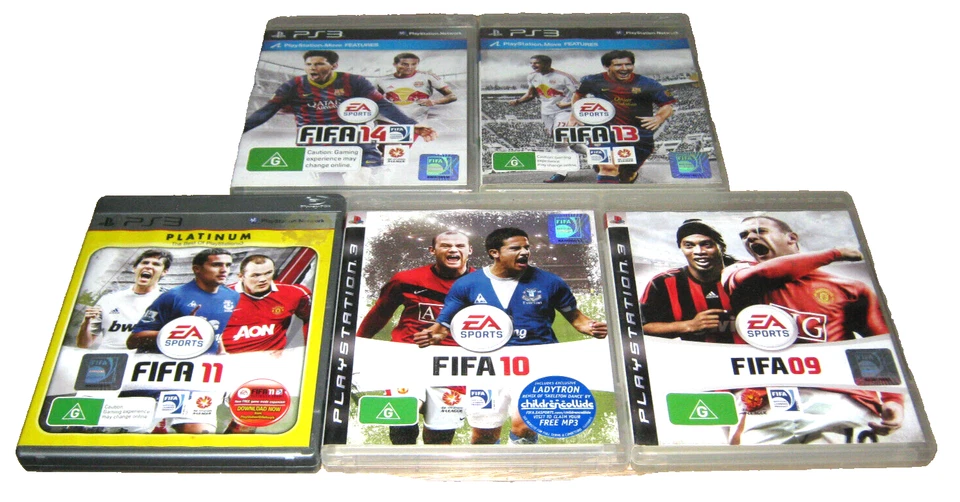 5 x FIFA PS3 Game Lot - FIFA 09 + 10 + 11 + 13 + 14 - PlaySTation 3 - VGC - Image 1 of 1