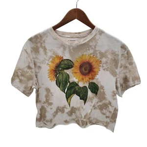 Fifth Sun Juniors Sunflower Cropped Tee Size M Tie Dye Short Sleeve Y2K 90s - Picture 1 of 10