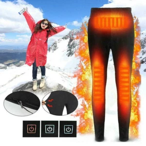 USB Electric Heated Pants Heating Trousers Thermal Elastic Leggings Men Women - Picture 1 of 10