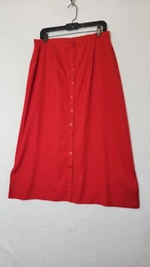 Maxi falda roja abotonada Classics First Avenue para mujer talla 18 - Imagen 1 de 10