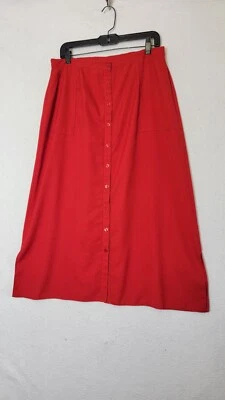Maxi falda roja abotonada Classics First Avenue para mujer talla 18 Foto 1 de 4