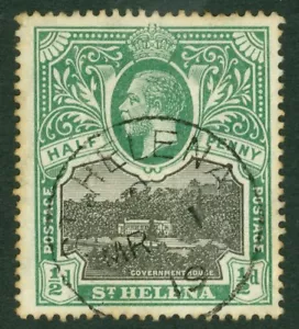 SG 72 Sant'Elena 1/2d nero e verde. GATTO usato molto bene £10 - Foto 1 di 1