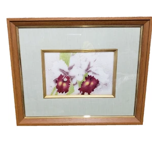 Holzgerahmter Blumenkunstdruck Bild 13" x 10,5" Vintage - Bild 1 von 15