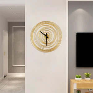 Luxury Wall Circle Clock Nordic Abstract Clock Metal Wall Art Home Decor Clock - Picture 1 of 13