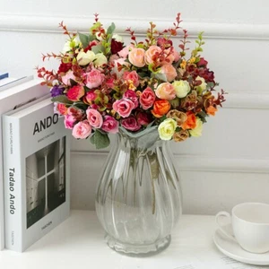 Simulation Gefälschte Rose Blumen Strauß Hochzeit Party Zuhause Grabstrauß Bl - Bild 1 von 27