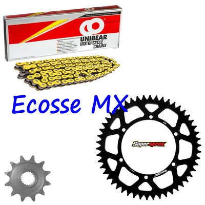 RENTHAL UNIBEAR SUPERSPROX Suzuki RM250 88-10 Kit Catena Giallo Resistente e Pignone Supersprox Nero