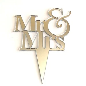 Mr & Mrs Cake Toppers, Various Colours & Sizes - Picture 1 of 4