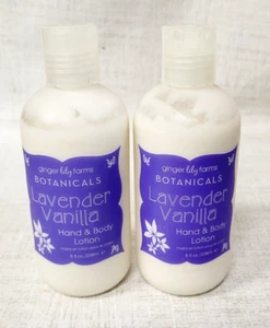 2 allevamenti di giglio allo zenzero botaniche LAVANDA VANIGLIA lozione mani e corpo 8 fl oz NUOVO - Foto 1 di 1