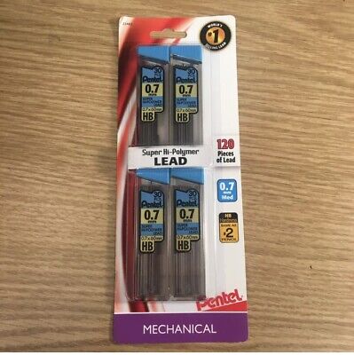 120 Pc. Pentel Super Hi-Polymer Mechanical Pencil Lead 0.7mm Med Free Shipping • 6$