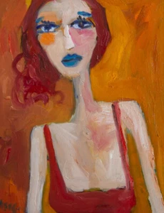 "Original Kunst Porträt Ölgemälde auf gestreckter Leinwand 11"" x 14" - Bild 1 von 3