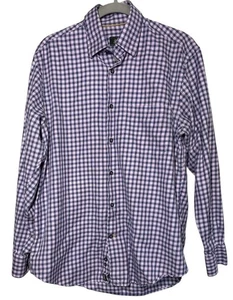 Robert Talbott Mens Size Medium Pink Blue Plaid Check Long Sleeve - Picture 1 of 6