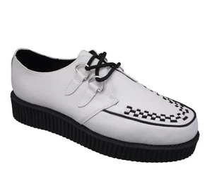 T.U.K. Creeper A7269 Weiss Action Leder Low Round - Picture 1 of 4