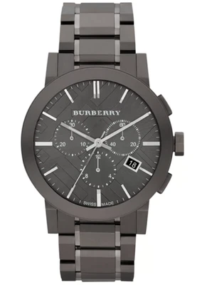 Совершенно новый Burberry BU9354 хронограф шкала темно серый ионное покрытие мужские часы - Изображение 1 из 2