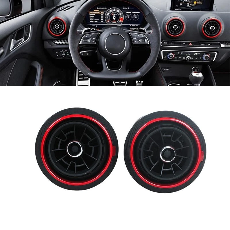 Salida de aire acondicionado para salpicadero rojo 2 piezas para Audi A3 S3 RS3 2017-2018 Foto 1 de 1
