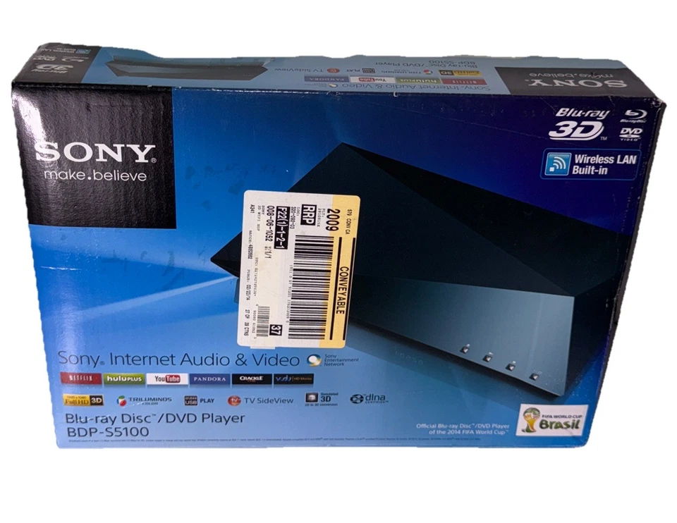 Sony BDP S5100 Blue Ray Disc Player WiFi 2D to 3D Hdmi USB No remote DVD CD - Image 1 of 4