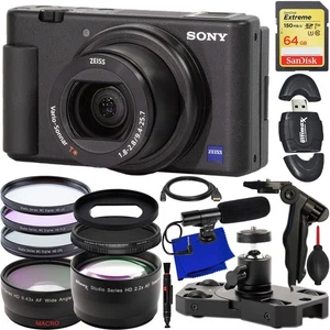 Cámara digital Sony ZV-1 20,1 MP VLOG compacta (negra) - Paquete de accesorios de 16 piezas - Imagen 1 de 7