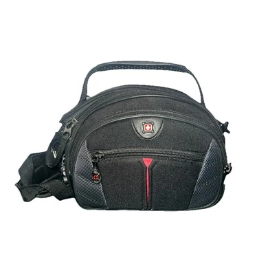 Swiss Gear The Sherpa Black Cam Case com alça, neoprene, vários compartimentos com zíper - Imagem 1 de 4