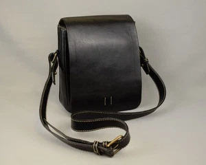 Rare BALLY Vintage Schwarzes Leder Hartschalentasche Antike Tasche Italienische Umhängetasche - Bild 1 von 11